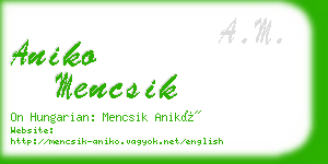 aniko mencsik business card